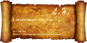 Landesman Herta névjegykártya